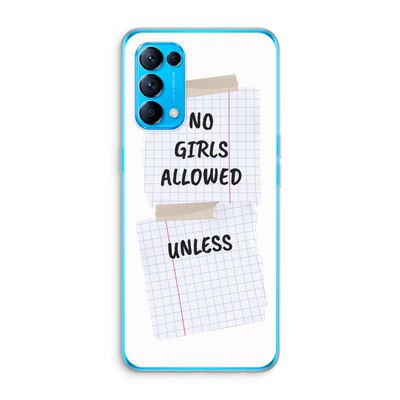 No Girls Allowed Unless: Oppo Find X3 Lite Transparant Hoesje