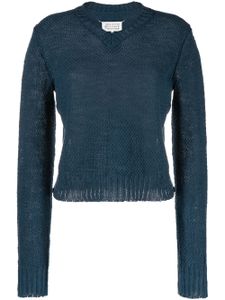 Maison Margiela pull à col v - Bleu