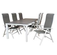 Qopps Cibba tuintafel met Munno verstelbare tuinstoel