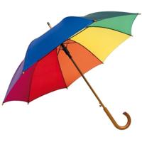 Rainmaster Paraplu - houten handvat - regenboog scherm - D103 cm - kinderen en volwassenen