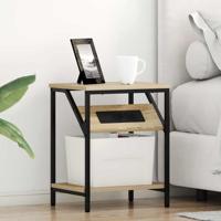 Nachtkastje 2 pcs Sonoma eiken 38 x 30 x 48 cm Bewerkt hout