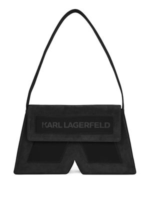 Karl Lagerfeld sac porté épaule IKON/K en daim - Noir