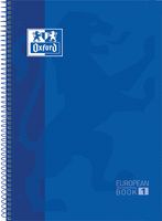 Oxford School Classic Europeanbook spiraalblok, ft A4+, 160 bladzijden, geruit 5 mm, donkerblauw - thumbnail