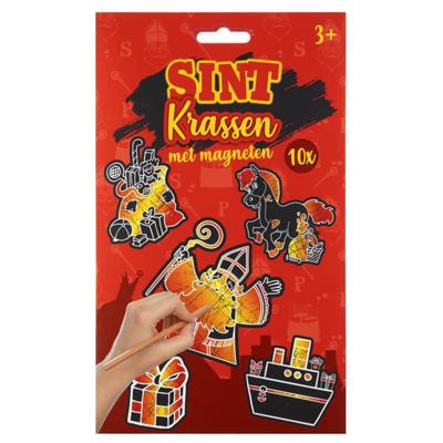 Grafix Sinterklaas krasmagneten, 8st.