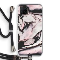 Roze stroom: Huawei P40 Lite Transparant Hoesje met koord