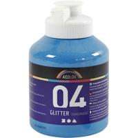 Creativ Company Acrylverf met glitters, blauw, 500 ml/ 1 fles