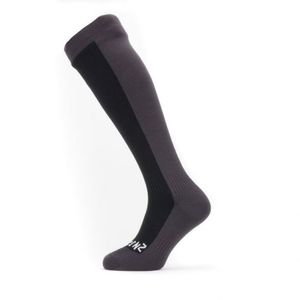 Sealskinz Worstead Cold weather knee fietssok met Hydrostop zwart/grijs M