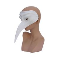 Wit plastic Venetiaans snavelmasker - Verkleedmaskers - thumbnail