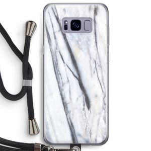 Gestreepte marmer: Samsung Galaxy S8 Plus Transparant Hoesje met koord