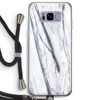 Gestreepte marmer: Samsung Galaxy S8 Plus Transparant Hoesje met koord