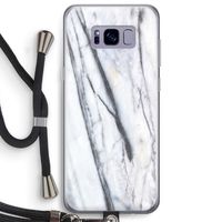 Gestreepte marmer: Samsung Galaxy S8 Plus Transparant Hoesje met koord
