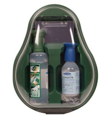 Oogspoelstation met 1 x 500 ml + 1 x 250ml oogspoelflessen - Oogspoelstation met 1 x PH neutraal & 1 x steriel Oogspoelstation met 1 x 500 ml + 1 x 250ml oogspoelflessen - Oogspoelstation met 1 x PH neutraal & 1 x steriel