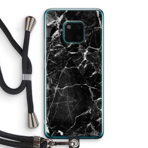 Zwart Marmer 2: Huawei Mate 20 Pro Transparant Hoesje met koord
