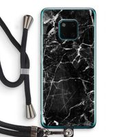 Zwart Marmer 2: Huawei Mate 20 Pro Transparant Hoesje met koord