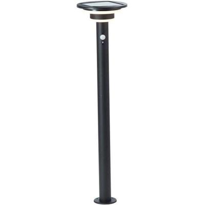 Buitenpaal - BRILLIANT - GARVINA - LED en solar - Bewegingsmelder - RVS en kunststof - 4 W - Zwart