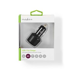 Nedis CCPD30W100BK oplader voor mobiele apparatuur Smartphone Zwart Sigarettenaansteker Snel opladen Auto