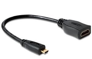 Delock 65391 Kabel High Speed HDMI met Ethernet - HDMI Micro-D male > HDMI-A female 23cm