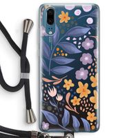 Flowers with blue leaves: Huawei P20 Transparant Hoesje met koord