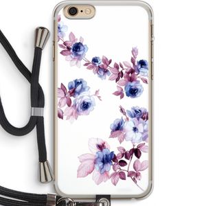 Waterverf bloemen: iPhone 6 PLUS / 6S PLUS Transparant Hoesje met koord