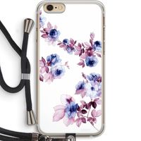 Waterverf bloemen: iPhone 6 PLUS / 6S PLUS Transparant Hoesje met koord