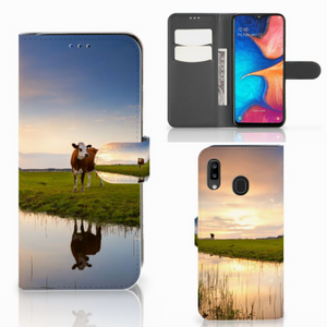 Samsung Galaxy A30 Telefoonhoesje met Pasjes Koe