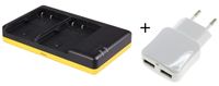 Duo lader voor 2 camera accu's Canon BP-511, BP-511A, BP-512 + handige 2 poorts USB 230V adapter