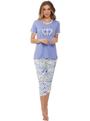 Paarsblauwe katoenen pyjama Rebelle