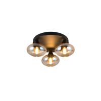Trio PlafondlampDivina zwart met amber glas - R66643013