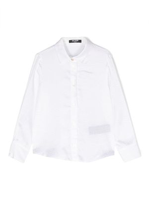 Balmain Kids chemise à logo en jacquard - Blanc