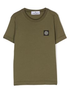 Stone Island Junior t-shirt en coton à patch logo - Vert