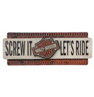 Harley-Davidson Screw It Let&apos;s Ride Metalen Bord LAATSTE STUKS