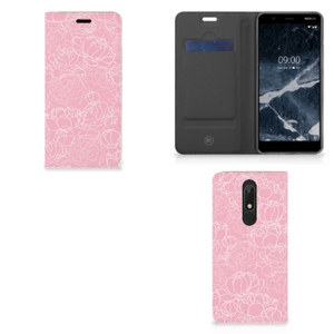 Nokia 5.1 (2018) Smart Cover White Flowers