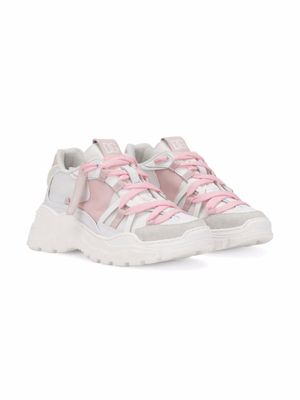 Dolce & Gabbana Kids baskets Airmaster à empiècements - Blanc