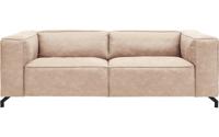 Goossens Bank Calvin bruin, micro leer, 3-zits, modern design