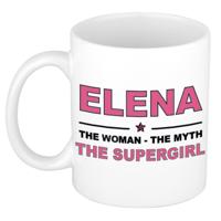 Elena cadeau mok - Woman Myth Supergirl - naam koffiemok - 300 ml - collega - moederdag
