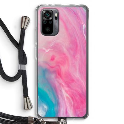 Roze explosie: Xiaomi Redmi Note 10 Pro Transparant Hoesje met koord