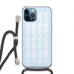 Hotline bling blue: iPhone 13 Pro Max Transparant Hoesje met koord