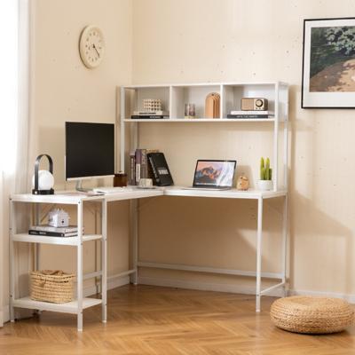 L-vormig Bureau met Extra Onderdelen Hoekcomputerbureau met Opbergplank en Hoofdtelefoonhaak