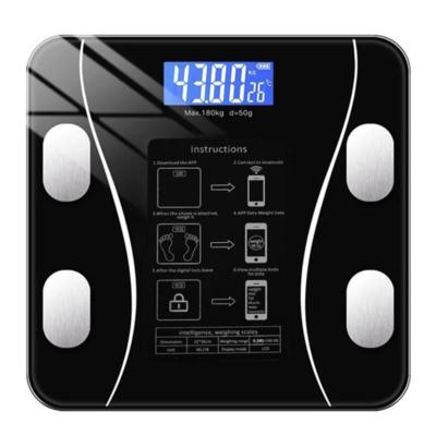 Ruhhy Personen LCD weegschaal - glas - 26 x 26 cm - digitaal - tot 180 kilo