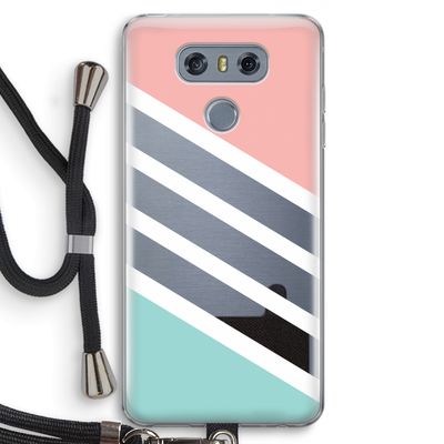 Strepen pastel: LG G6 Transparant Hoesje met koord