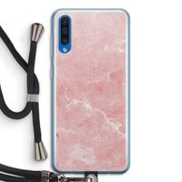 Roze marmer: Samsung Galaxy A50 Transparant Hoesje met koord