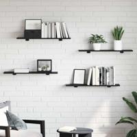 Boekenplank Bord 4 pcs Zwart 100 x 40 x 1.5cm Spaanplaat