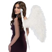 Carnaval/halloween verkleed engelen vleugels - wit - 87 cm - dames