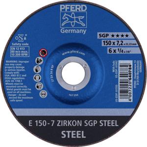 PFERD 62215326 E 150-7 ZIRKON SGP STEEL Afbraamschijf gebogen Diameter 150 mm Boordiameter 22.23 mm Staal 10 stuk(s)