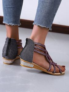 Synthetic Leather Plain Summer Slide Sandals