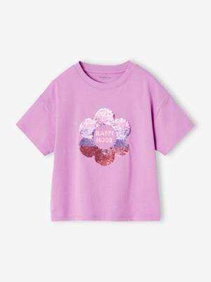 Meisjesshirt met lovertjes paars