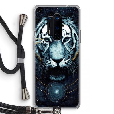 Darkness Tiger: OnePlus 8 Pro Transparant Hoesje met koord