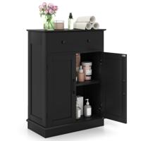Opbergmeubel voor Badkamer met Deuren Modern Dressoir met Lade en Verstelbare Plank Koffiebarmeubel voor Keuken Woonkamer