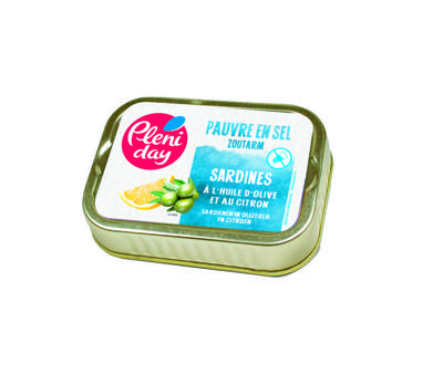 Pleniday Sardines in olijfolie citroen zoutarm bio