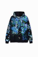 Oversized sweatshirt met bloemen - BLUE - S